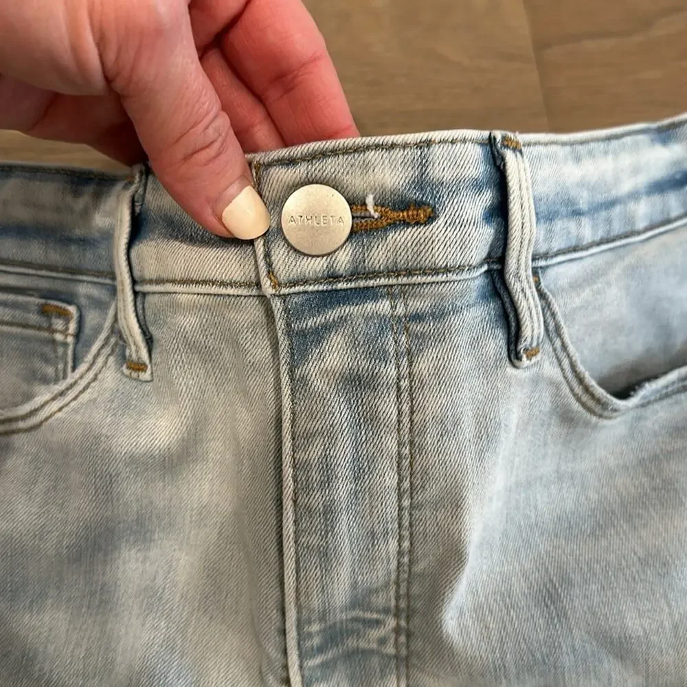 ATHLETA Light Wash Sculptek Straight Leg Ankle Stretchy High Waist Jeans Size 6P